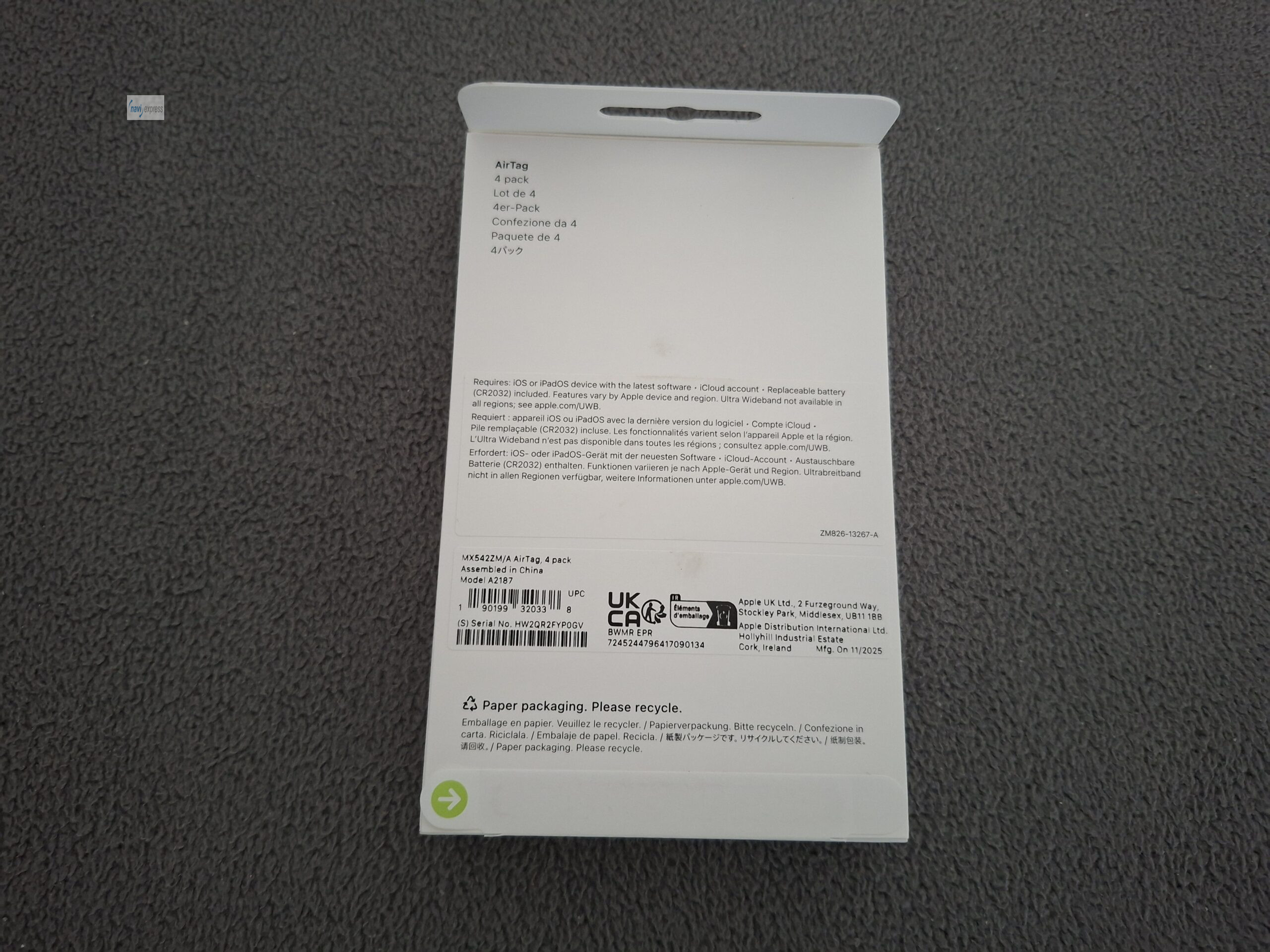 APPLE AIRTAG 1. Generation 4er Pack Tracker Ortungsgerät NEU ORIGINAL – Bild 2