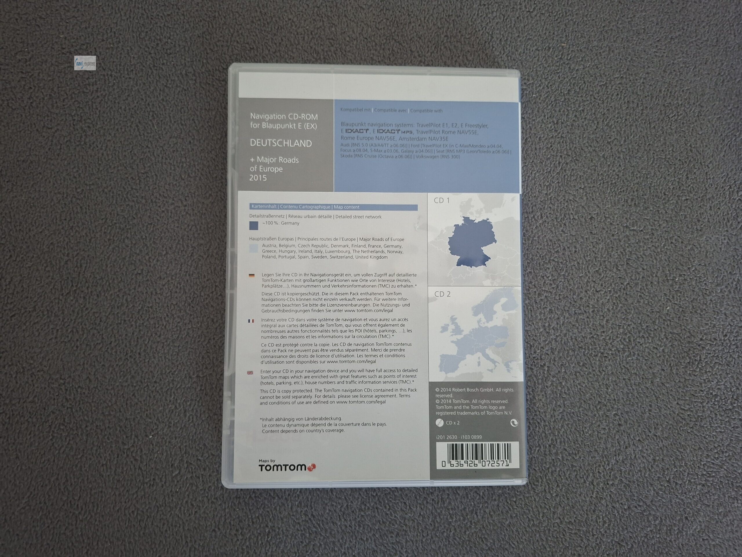 Navi CD Blaupunkt TravelPilot E (EX) Deutschland + Major Roads of Europe 2015 – Bild 2