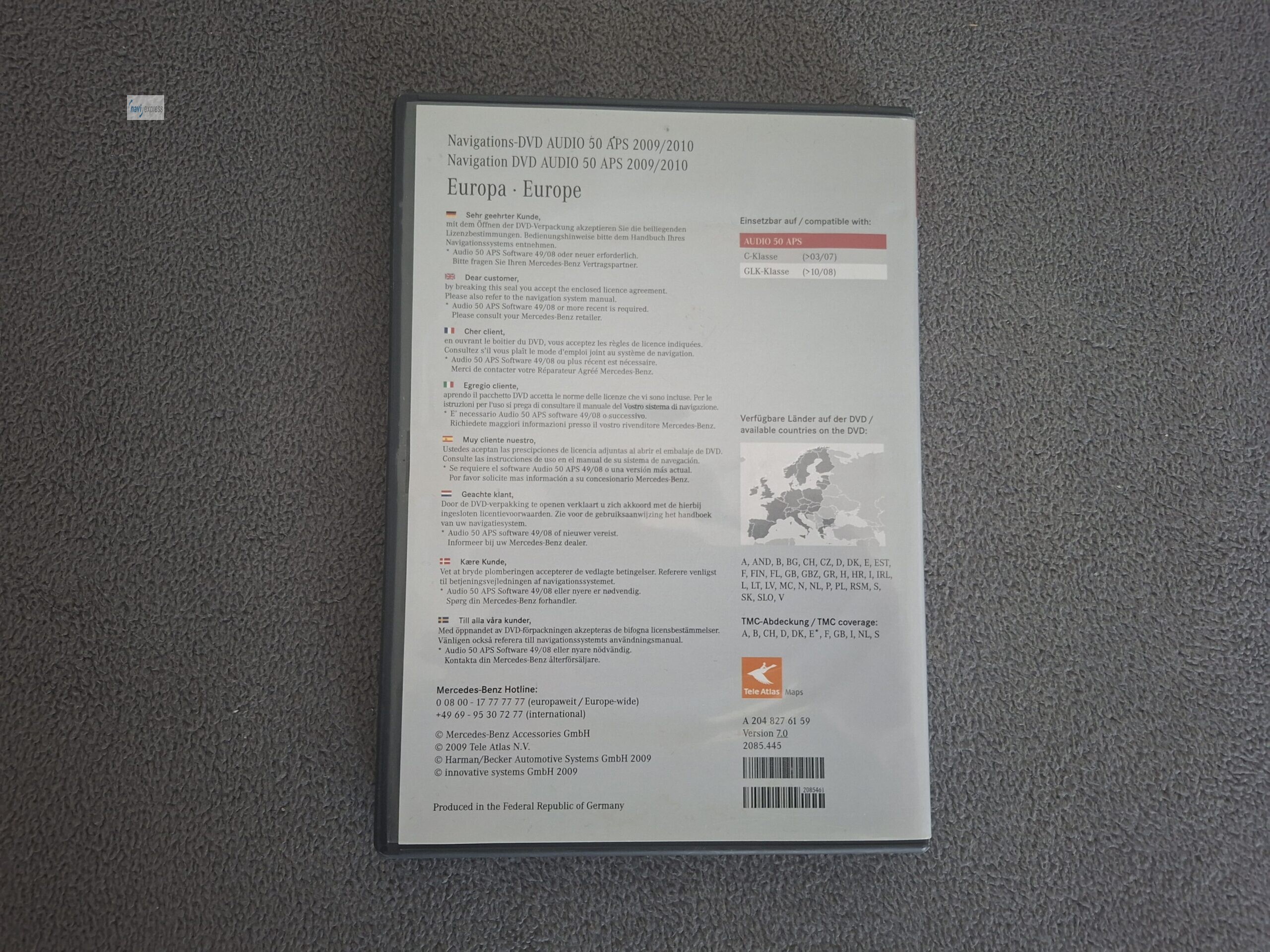 Mercedes-Benz Navigation DVD für AUDIO 50 APS NTG4-204 EUROPA 2009/2010 – Bild 2