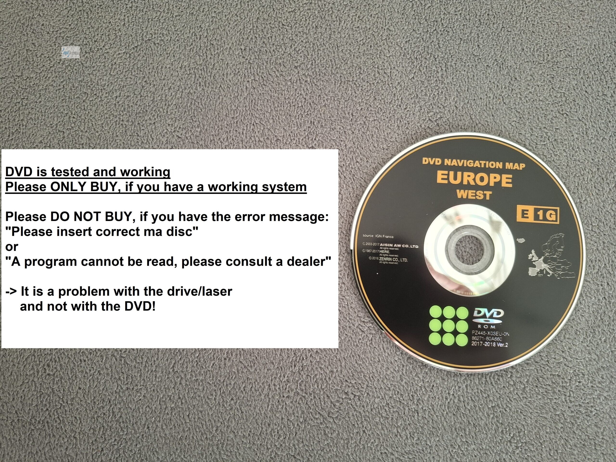 Toyota Navigation DVD TNS600 TNS700 Europa West 2017/2018 Ver.2